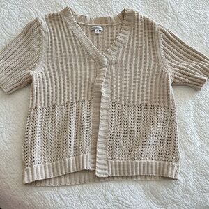 Croft & Barrow Beige Open-Front Cardigan